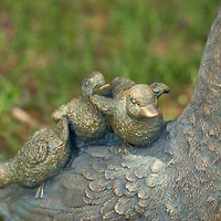 Glitzhome® 15" Faux Bronze Duck Garden Statue