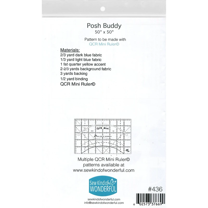 Sew Kind Of Wonderful QCR Mini Posh Buddy Pattern