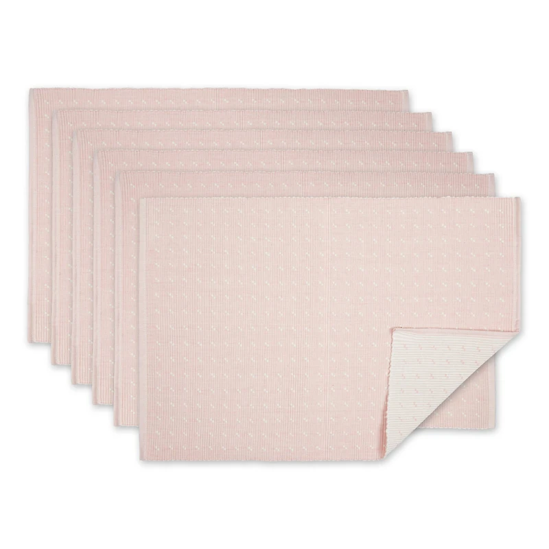 DII® Chintz Rose Dobby Dots Rib Placemat (Set of 6)