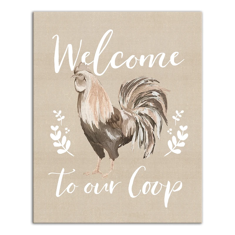 Welcome To Our Coop Canvas Wall Art