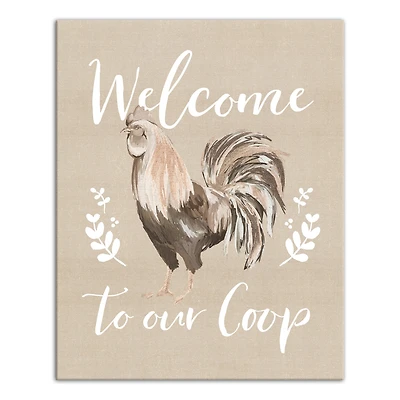 Welcome To Our Coop Canvas Wall Art