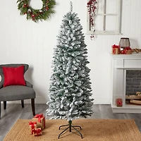 6ft. Unlit Slim Flocked Montreal Fir Artificial Christmas Tree