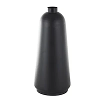 Black Metal Vase with Narrow Opening