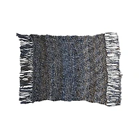 Hello Honey® 60" Blue & Brown Woven Mélange Acrylic Throw with Fringe
