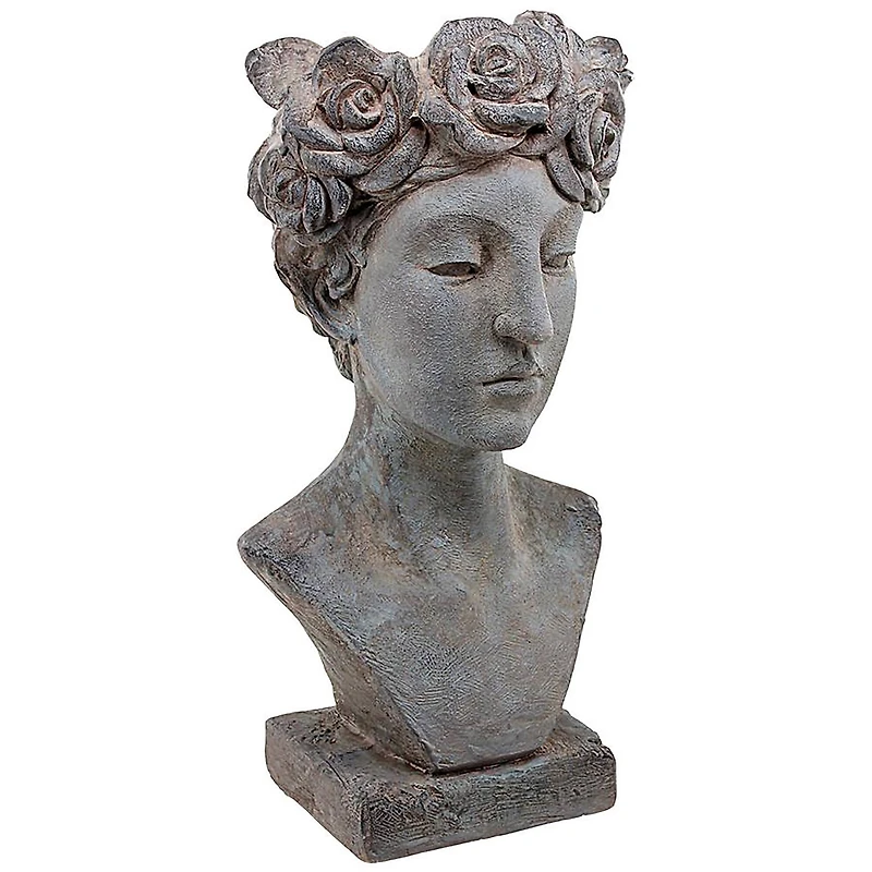 Design Toscano 12" Flora Roman Nymph of Flowers Sculptural Head Planter