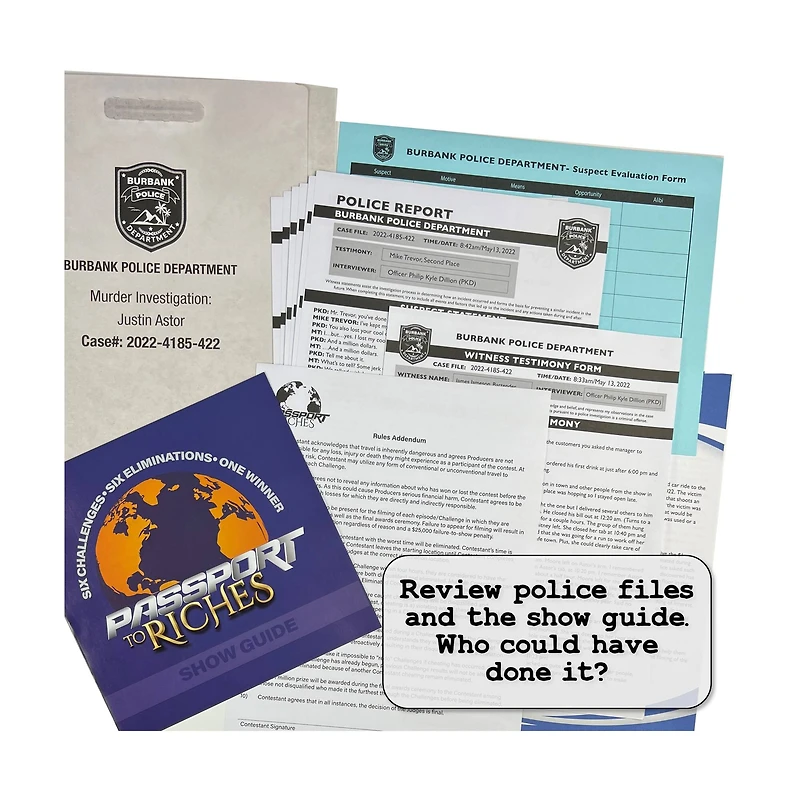 Murder Mystery Party Case Files Puzzles - Passport to Murder: 1000 Pcs