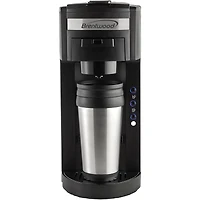 Brentwood Black Single-Serve Coffee Maker with Travel Mug