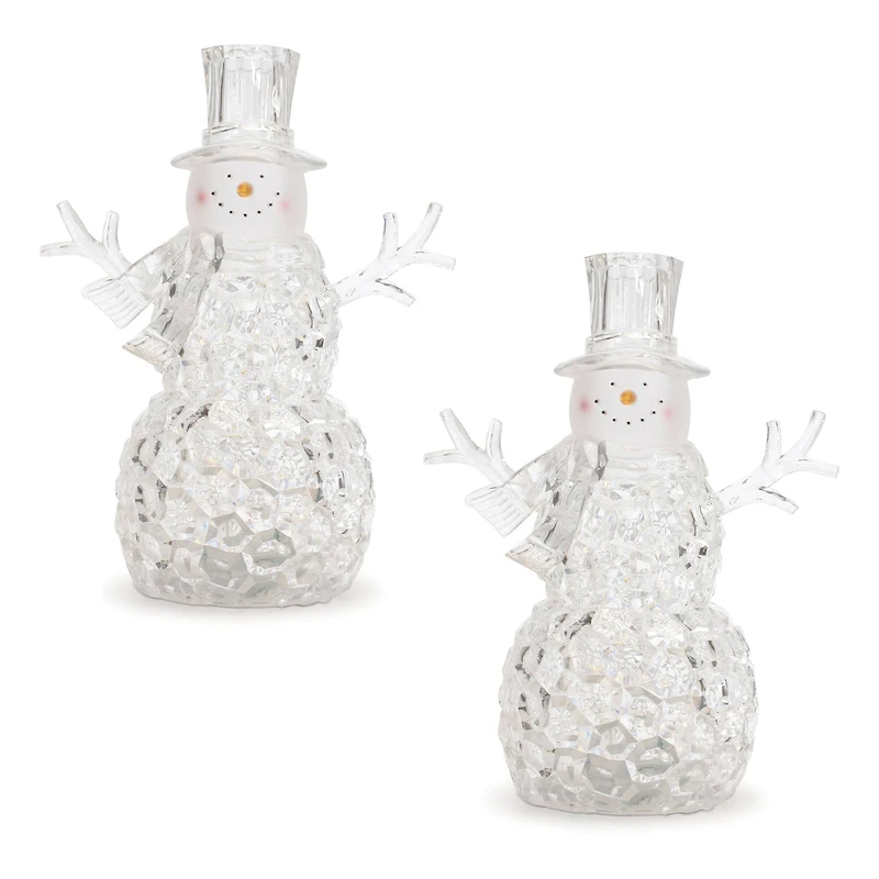 11" H LED Snow Globe Snowman, 2ct.
