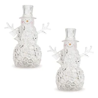 11" H LED Snow Globe Snowman, 2ct.