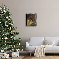 Stupell Industries Winter Snowfall Night Pine Tree Framed Floater Canvas Wall Art