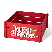 Glitzhome® Red Merry Christmas Crate Tree Collar