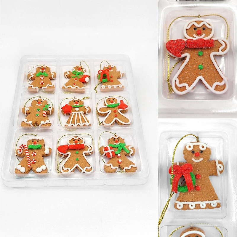 Wizardi Small Christmas Gingerbread Ornaments, 9ct.