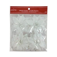 Silver Poinsettia Floral Accents, 4ct. by Ashland®