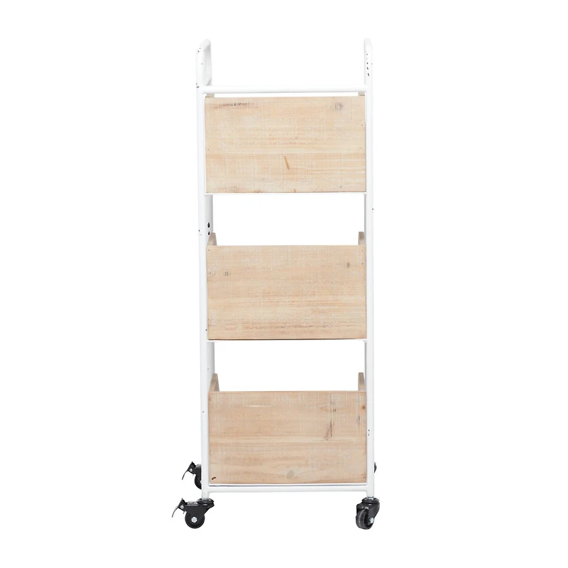 Brown Fir Industrial Storage Cart, 36" x 13" x 12"
