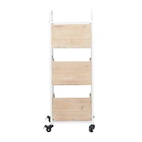 Brown Fir Industrial Storage Cart, 36" x 13" x 12"