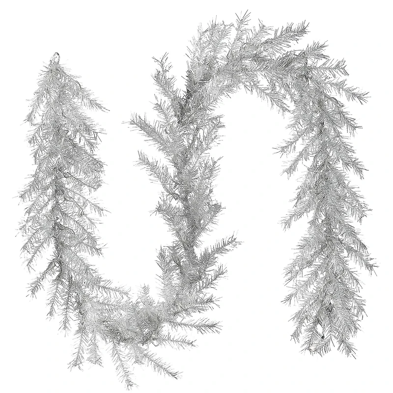 9ft. Pre-Lit Crystal Silver Metallic Garland