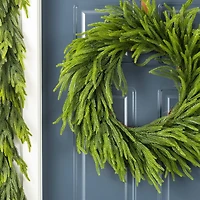 Glitzhome® 28"D Christmas Greenery PE Wreath