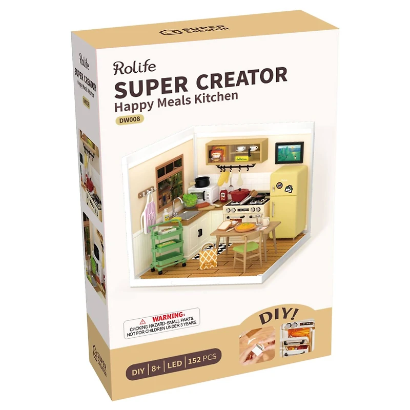 Rolife® Super Creator Happy Meals Kitchen DIY Miniature Kit