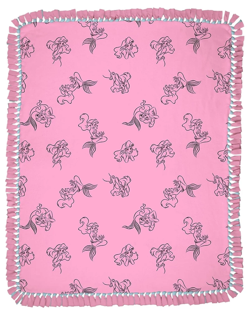 Little Mermaid 72" Ariel in the Ocean No Sew Fleece Throw Kit