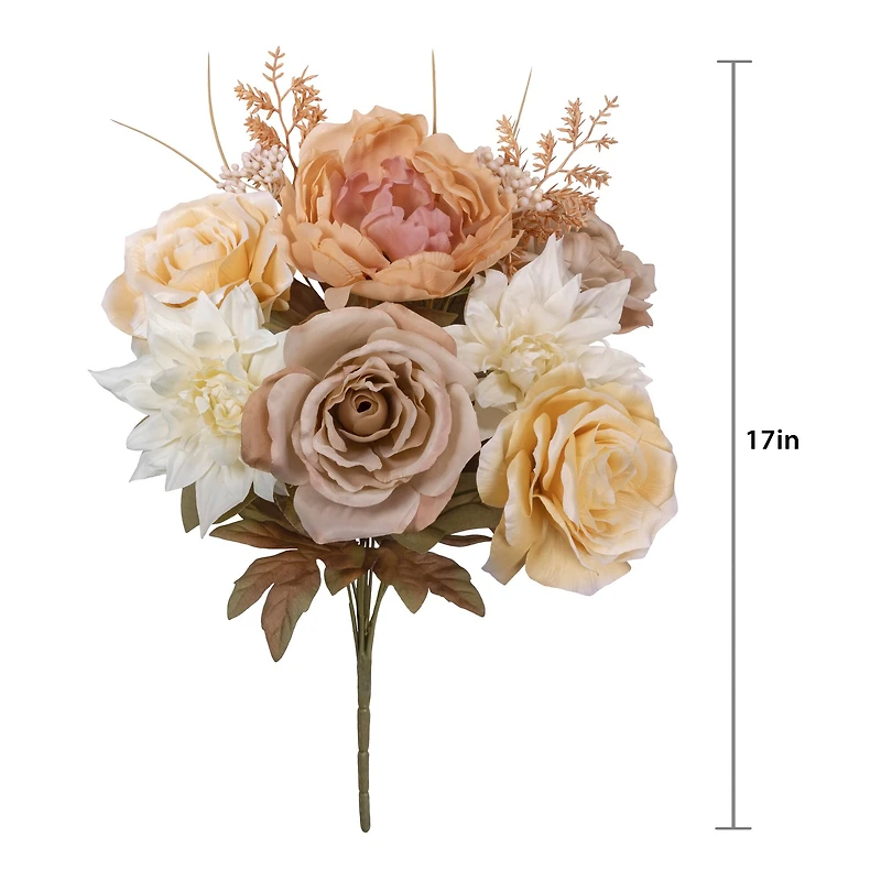 17" Beige Rose & Dahlia Mixed Bush by Ashland®