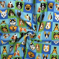 Feldman Blue Dog Grid Cotton Flannel