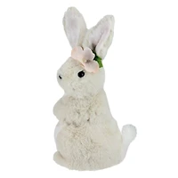 11" Beige Plush Standing Easter Bunny Rabbit Girl Figure