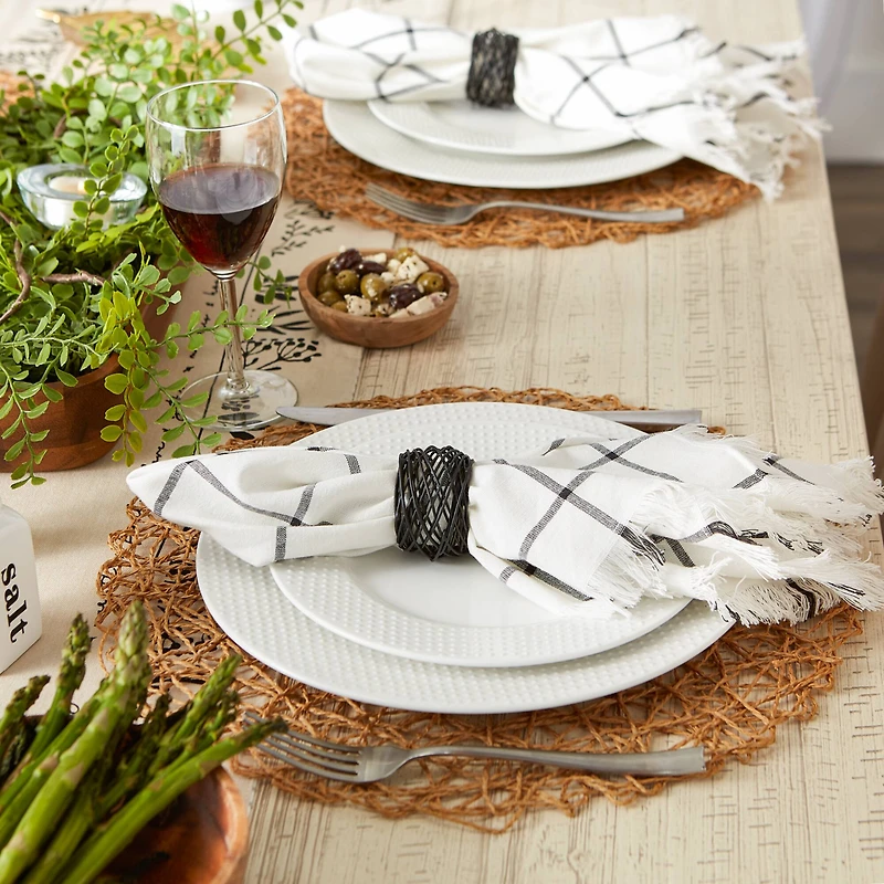 Birdnest Black Napkin Ring, 6ct.