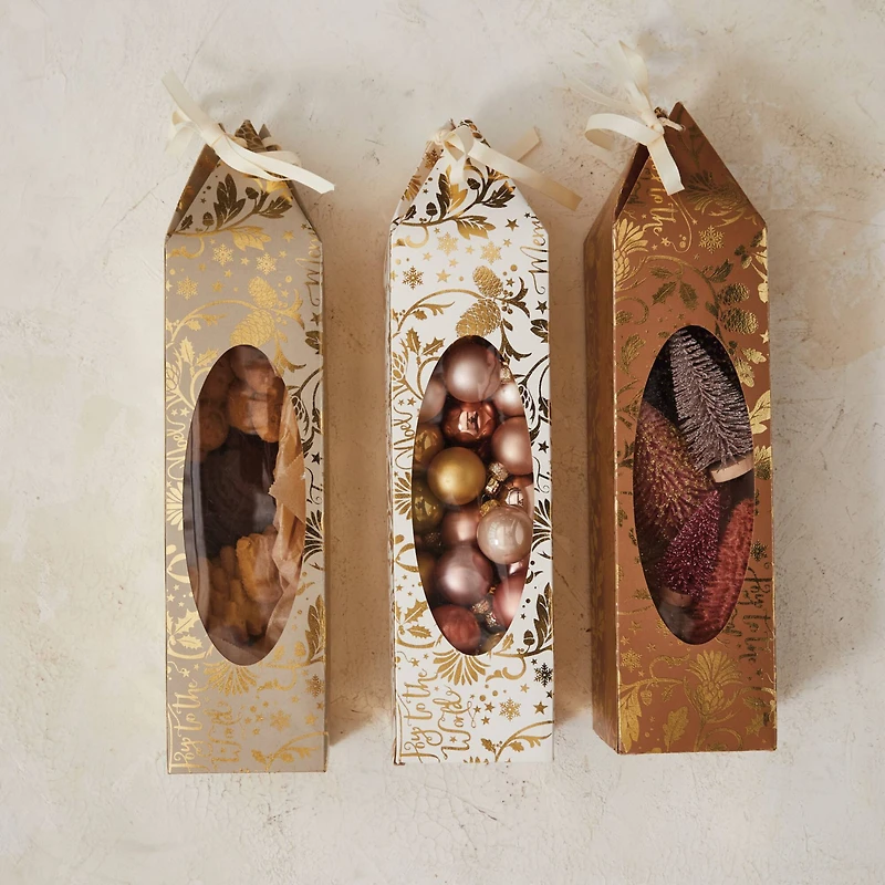 Hello Honey® 15" Gold Foil Floral Paper Gift Box with Window Set