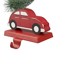 Glitzhome® Wooden & Metal Red Car & Truck Stocking Holder Set