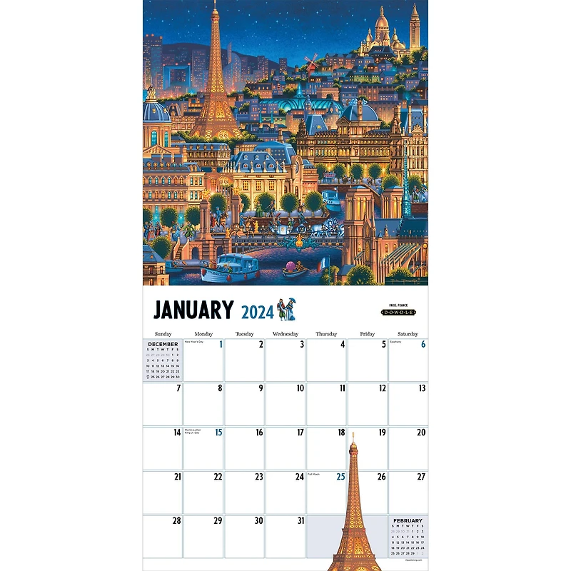 TF Publishing 2024 Around the World Wall Calendar