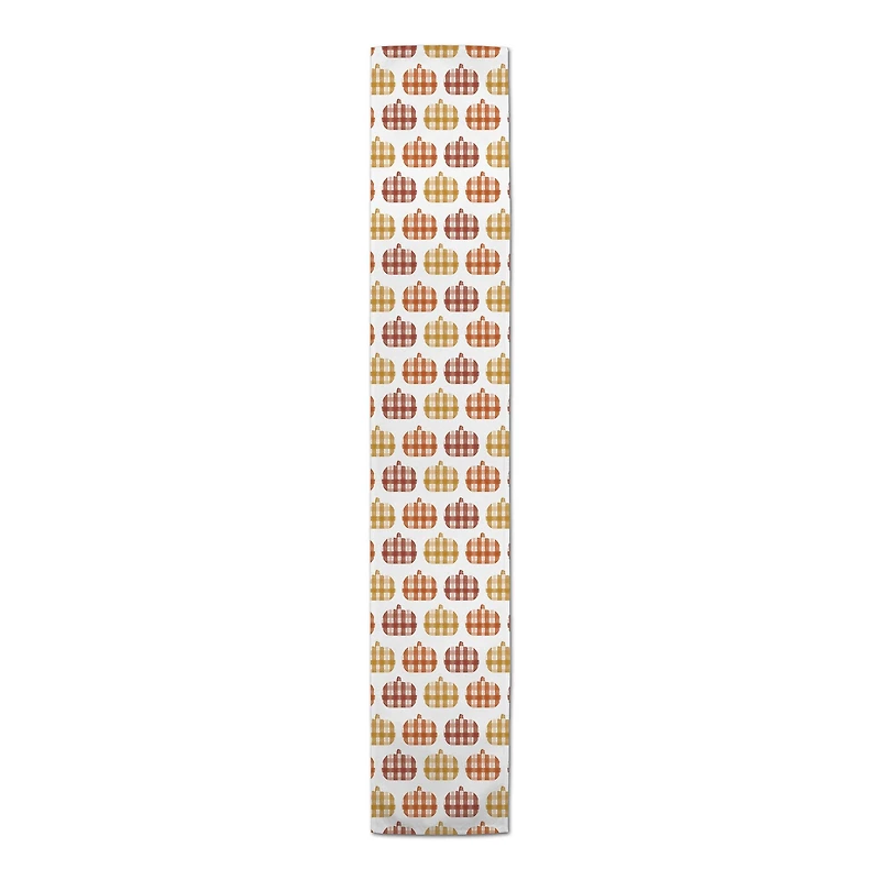 90" Plaid Pumpkins Poly Twill Table Runner