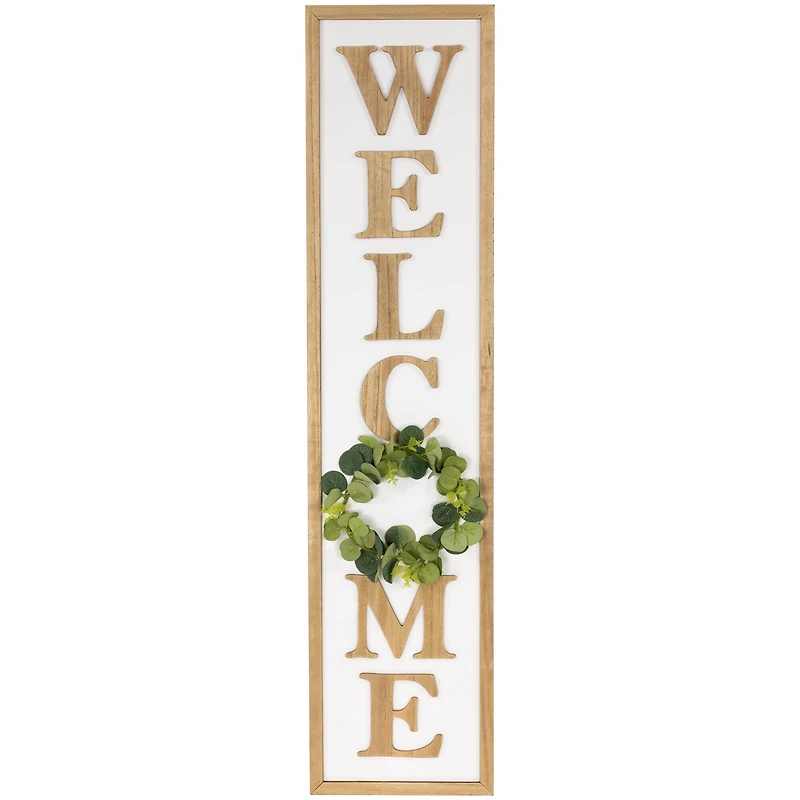 40" Welcome Wooden Framed Outdoor Porch Sign