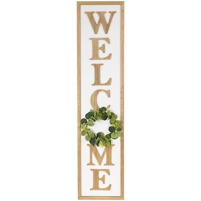 40" Welcome Wooden Framed Outdoor Porch Sign