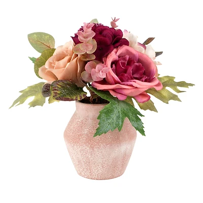 10" Mixed Rose Arrangement in Pink Pot by Ashland® 