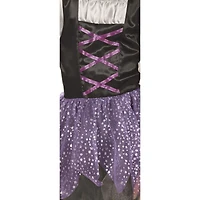 Medium Black & Purple Witch Girl's Costume