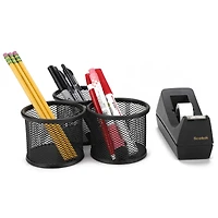 Mind Reader 3 Pack Black Mesh Paper Clip Holder