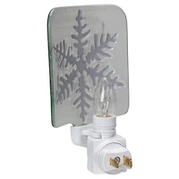 Silver Snowflake Glass Christmas Night Light