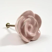 Dritz® Home Pale Pink Ceramic Flower Knob, 6ct.