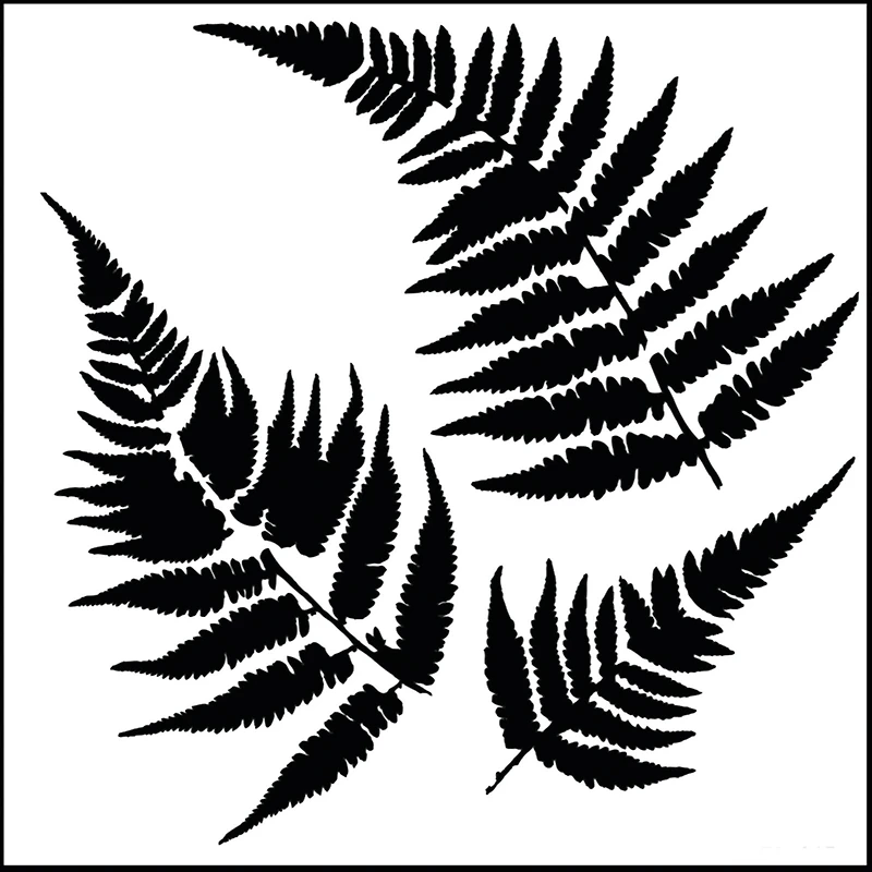 The Crafter's Workshop Ferns Stencil, 6" x 6"