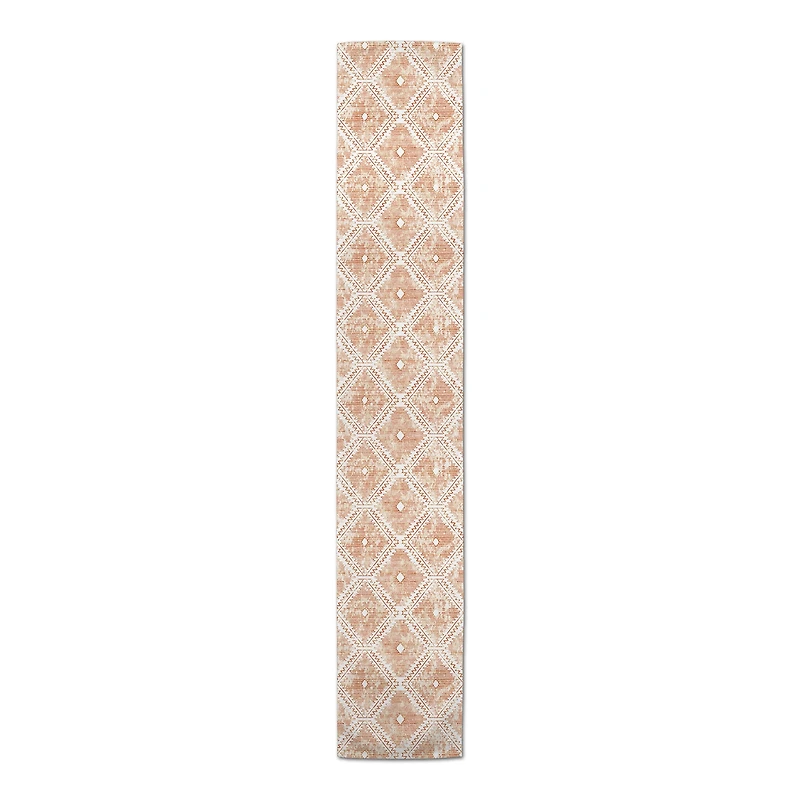 72" Orange Ikat Poly Twill Table Runner