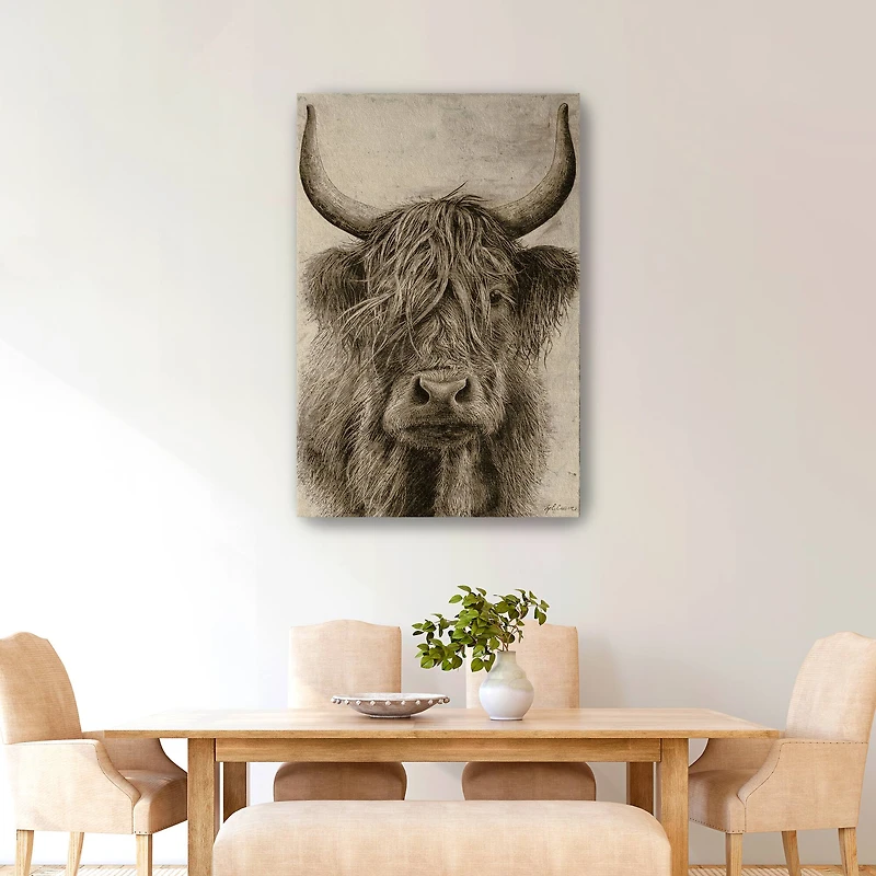 Highland Rustic Portrait Canvas Giclee