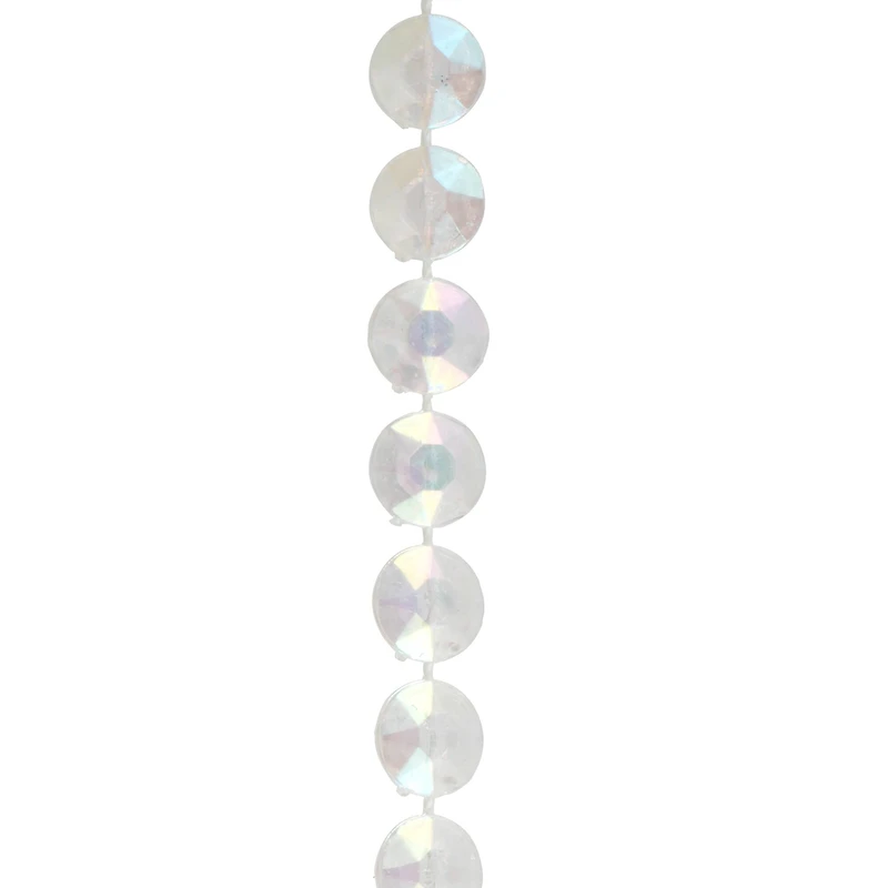 10mm Clear AB Faceted Disc Plastic Bead Garland, 50ft. by Bead Landing™
