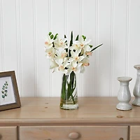 19" Cream Boat Orchid in Vase