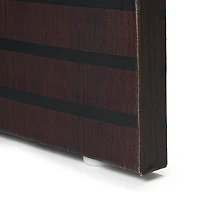 American Art Decor™ 6ft. Double-Sided 4-Panel Walnut Slat Wood Pattern Print Canvas Room Divider