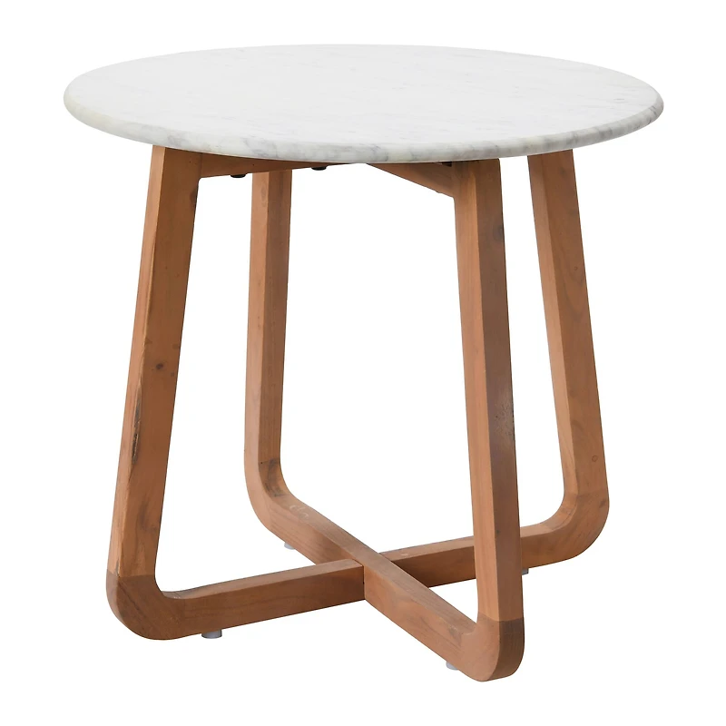 Hello Honey® Modern Bohemian Marble & Wood Round End Table