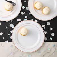 10.5" Rose Gold & White Plastic Plates by Celebrate It™, 10ct.