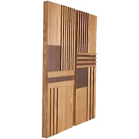 32" Brown Wooden Geometric Handmade Two-Toned Wall Décor Set