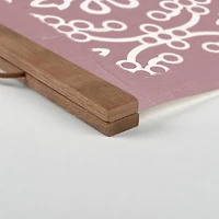 Folksy Pattern Teak Hanging Canvas Art