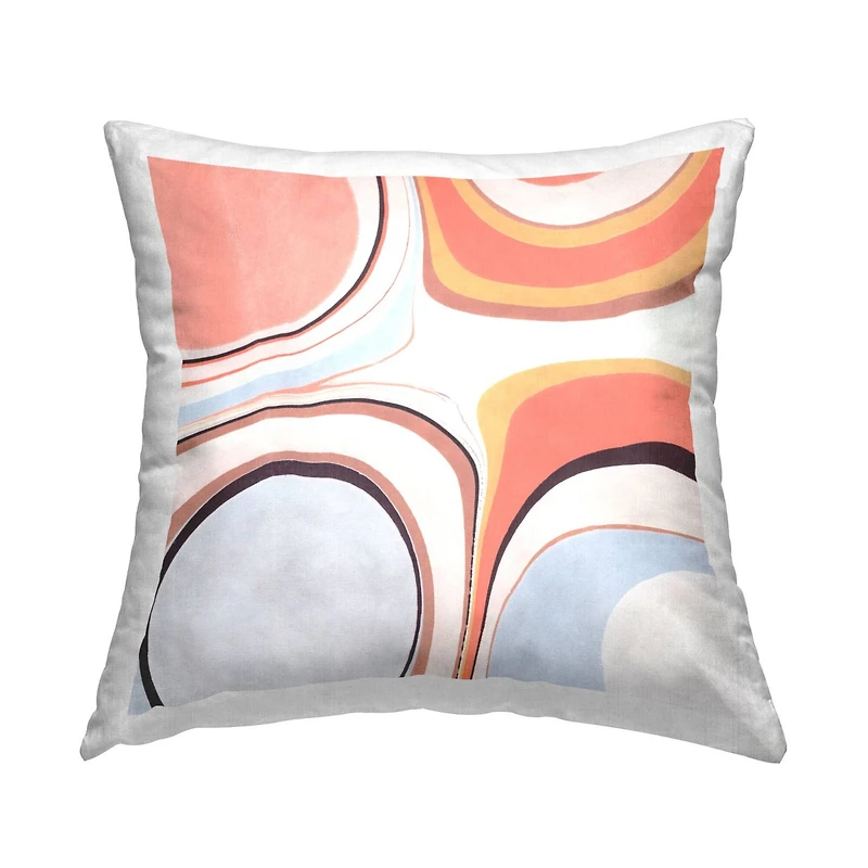 Stupell Industries Groovy Pink Orange Abstract Fluid Shapes Throw Pillow, 18" x 18"