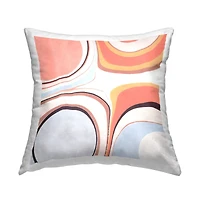 Stupell Industries Groovy Pink Orange Abstract Fluid Shapes Throw Pillow, 18" x 18"